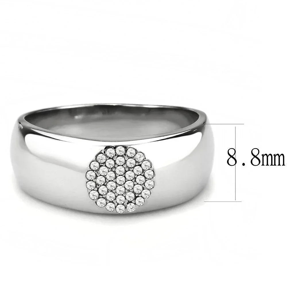 Silver Rings for Women 316L Stainless Steel DA367 - AAA Grade Cubic Zirconia in Clear - Jewelry Store by Erik Rayo