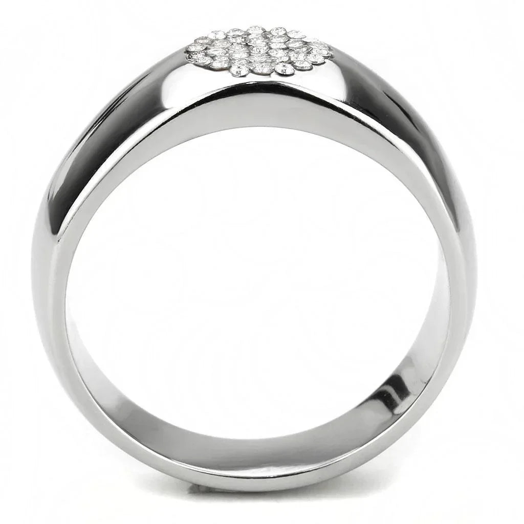 Silver Rings for Women 316L Stainless Steel DA367 - AAA Grade Cubic Zirconia in Clear - Jewelry Store by Erik Rayo