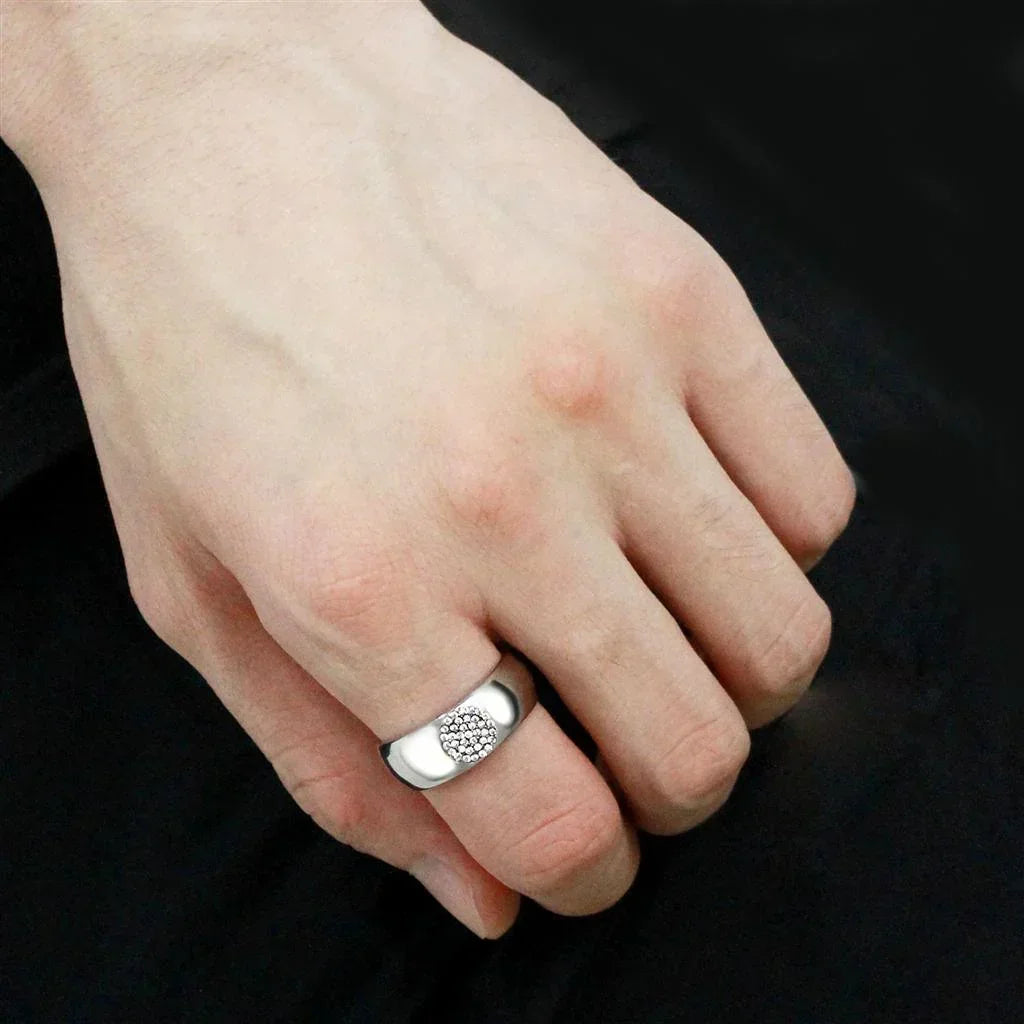 Silver Rings for Women 316L Stainless Steel DA367 - AAA Grade Cubic Zirconia in Clear - Jewelry Store by Erik Rayo