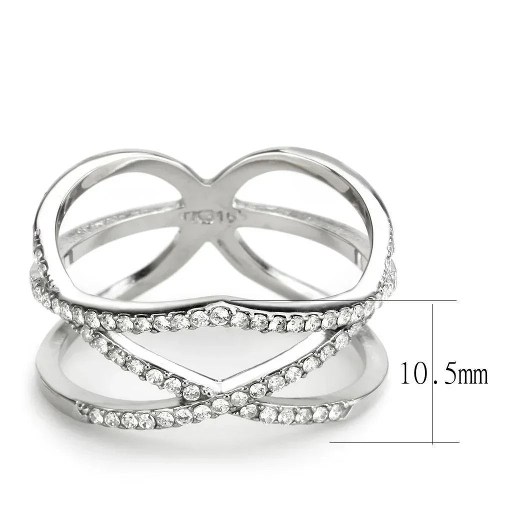 Silver Rings for Women 316L Stainless Steel DA381 - AAA Grade Cubic Zirconia in Clear - Jewelry Store by Erik Rayo