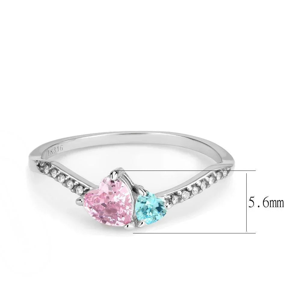 Silver Rings for Women 316L Stainless Steel DA384Q - AAA Grade Cubic Zirconia in Multi Color - Jewelry Store by Erik Rayo