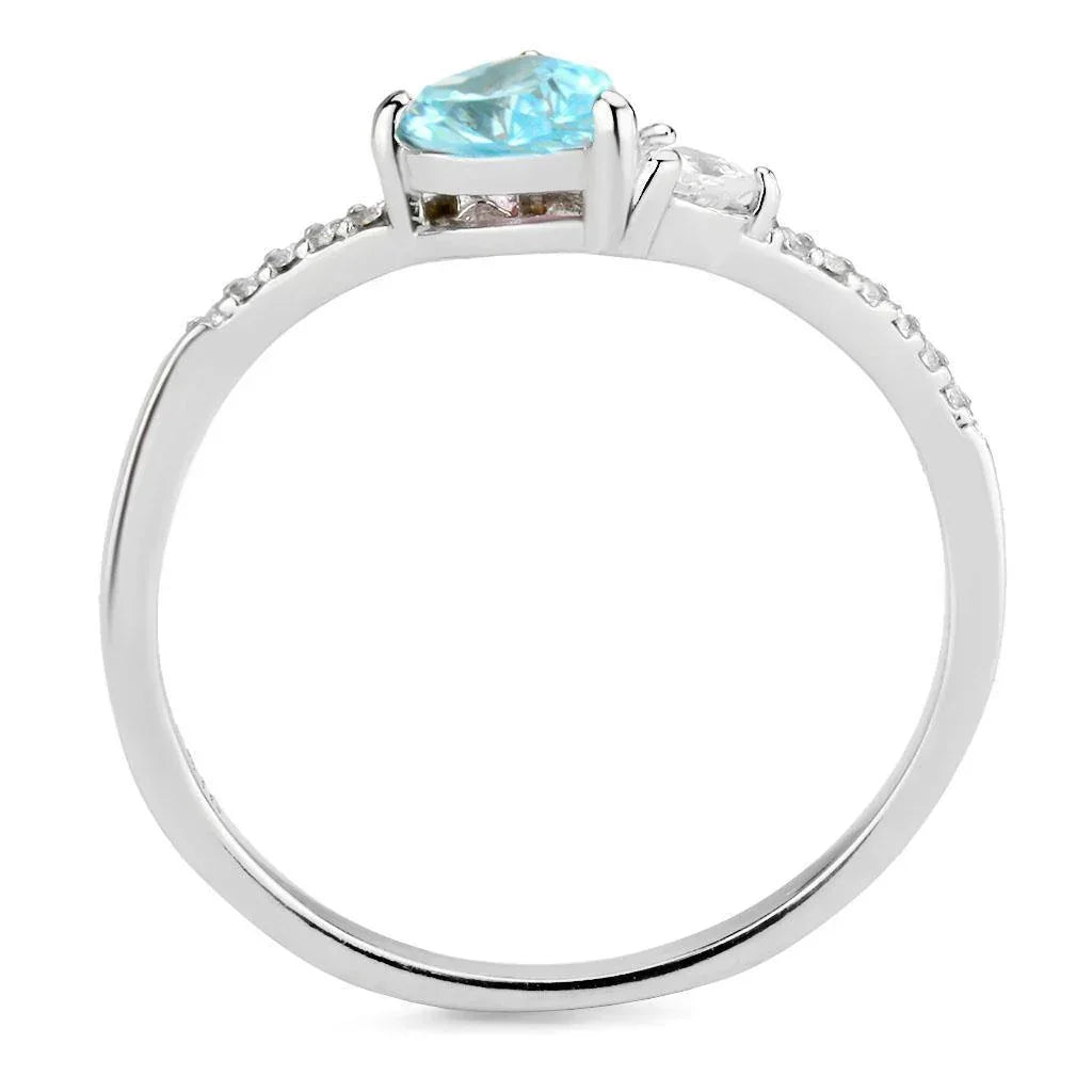 Silver Rings for Women 316L Stainless Steel DA384Q - AAA Grade Cubic Zirconia in Multi Color - Jewelry Store by Erik Rayo