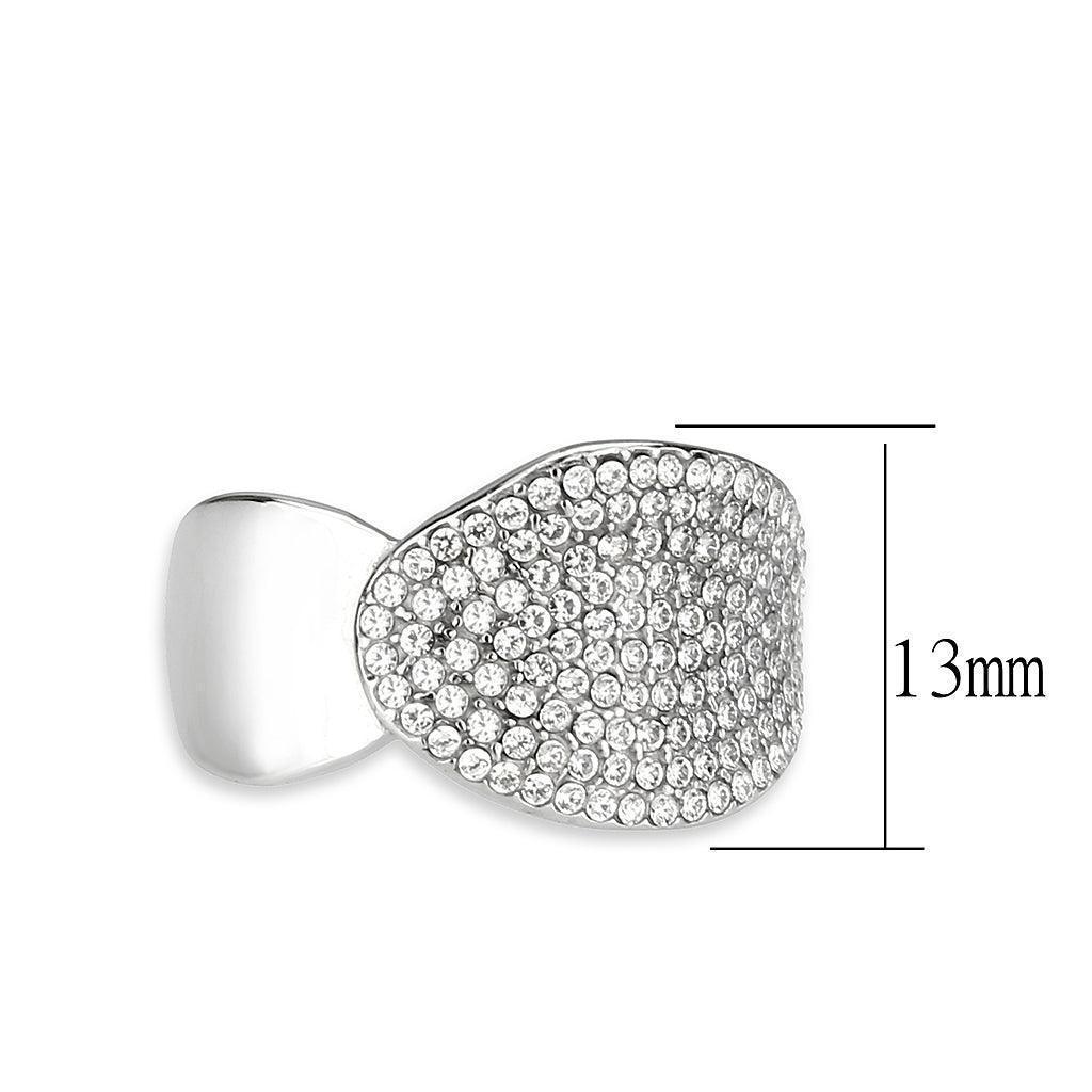 Silver Rings for Women 316L Stainless Steel DA388 - AAA Grade Cubic Zirconiain Clear - Jewelry Store by Erik Rayo