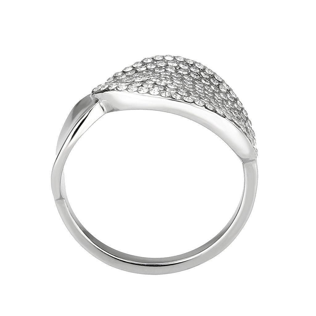 Silver Rings for Women 316L Stainless Steel DA388 - AAA Grade Cubic Zirconiain Clear - Jewelry Store by Erik Rayo
