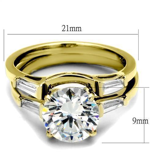 Gold Rings for Women Stainless Steel TK44701 with AAA Grade Cubic Zirconia in Clear - Jewelry Store by Erik Rayo