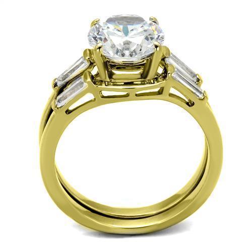 Gold Rings for Women Stainless Steel TK44701 with AAA Grade Cubic Zirconia in Clear - Jewelry Store by Erik Rayo