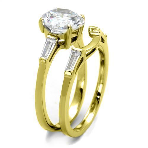 Gold Rings for Women Stainless Steel TK44701 with AAA Grade Cubic Zirconia in Clear - Jewelry Store by Erik Rayo