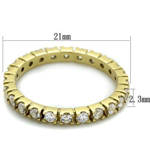 Gold Rings for Women Stainless Steel TK45202G with AAA Grade Cubic Zirconia in Clear - Jewelry Store by Erik Rayo