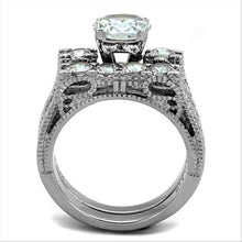 Load image into Gallery viewer, Silver Rings for Women Stainless Steel TK5X019 with AAA Grade Cubic Zirconia in Clear
