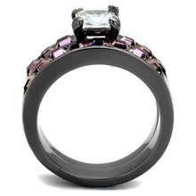 Load image into Gallery viewer, Silver Rings for Women Stainless Steel TK61206LJ IP Light Black (IP Gun) Stainless Steel Ring with AAA Grade Cubic Zirconia in Clear
