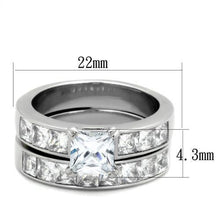 Load image into Gallery viewer, Silver Rings for Women Stainless Steel TK61206 with AAA Grade Cubic Zirconia in Clear
