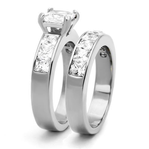 Silver Rings for Women Stainless Steel TK61206 with AAA Grade Cubic Zirconia in Clear - Jewelry Store by Erik Rayo