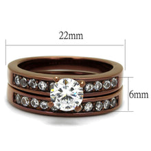 Load image into Gallery viewer, Silver Rings for Women Stainless Steel TK8X003LC IP Coffee light Stainless Steel Ring with AAA Grade Cubic Zirconia in Clear
