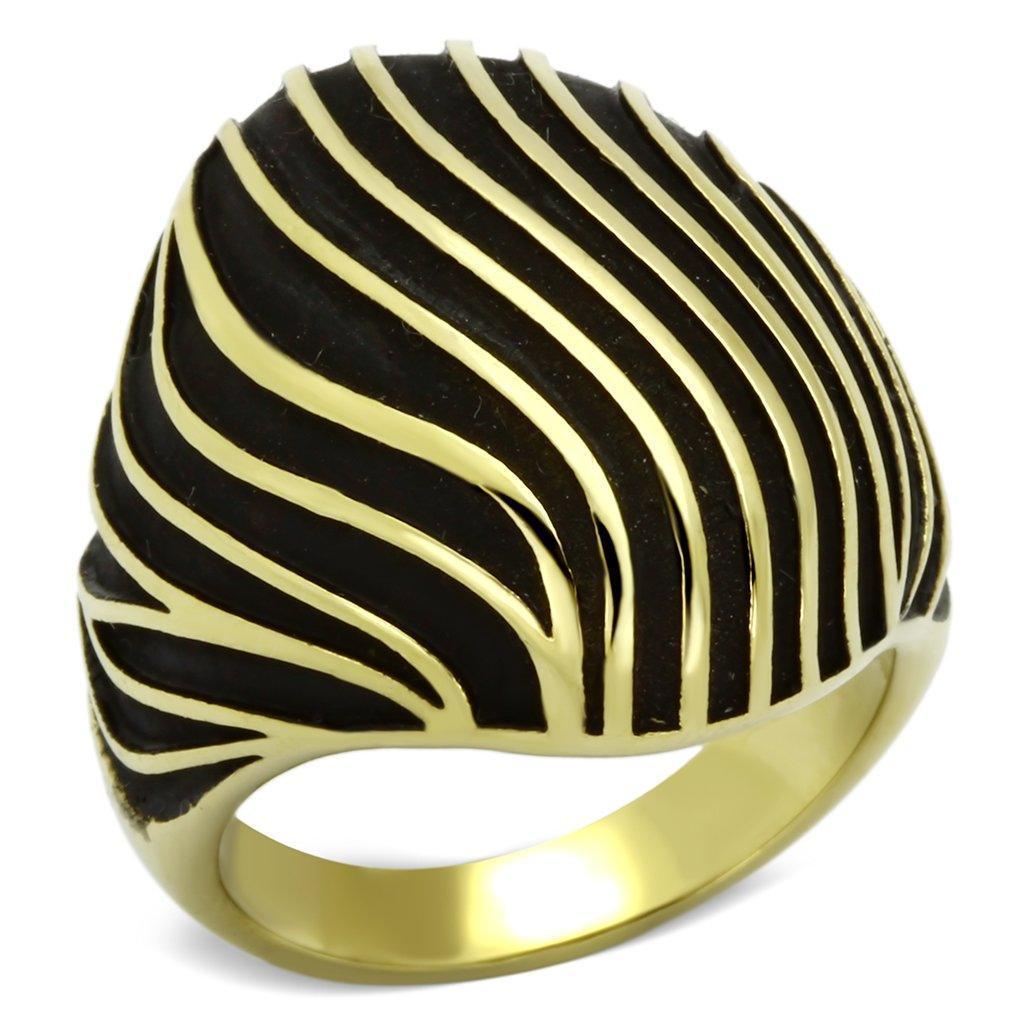 Anillo Color Oro con Cebra Para Mujer Ninas Acero Inoxidable Myra - Jewelry Store by Erik Rayo