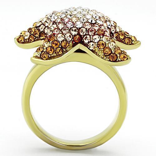 Anillo Color Oro Para Mujer Ninas Acero Inoxidable con Piedra Crystal en Multicolor Orpah - Jewelry Store by Erik Rayo