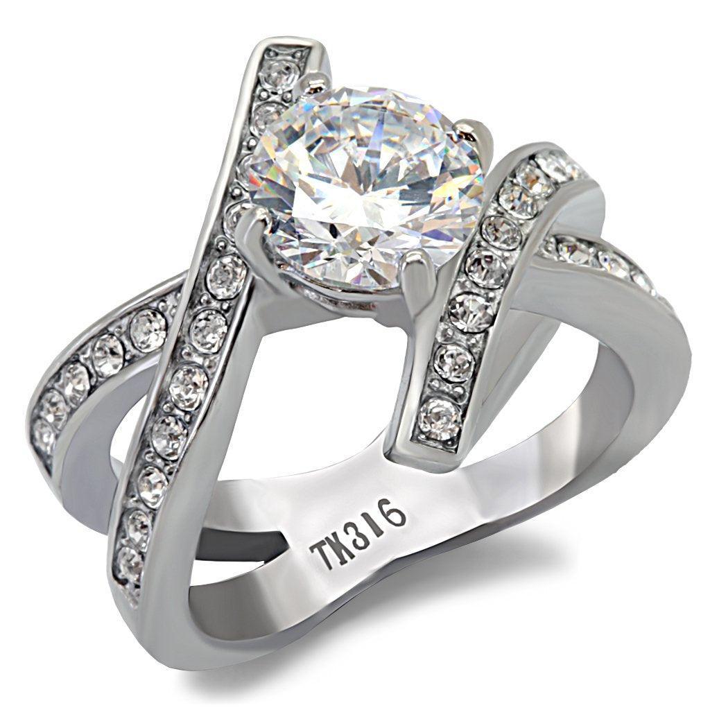 Anillo de Compromiso Boda y Matrimonio con Diamante Zirconia Para Mujeres Color Plata Foshan - Jewelry Store by Erik Rayo