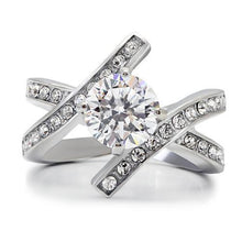 Load image into Gallery viewer, Anillo de Compromiso Boda y Matrimonio con Diamante Zirconia Para Mujeres Color Plata Foshan - Jewelry Store by Erik Rayo
