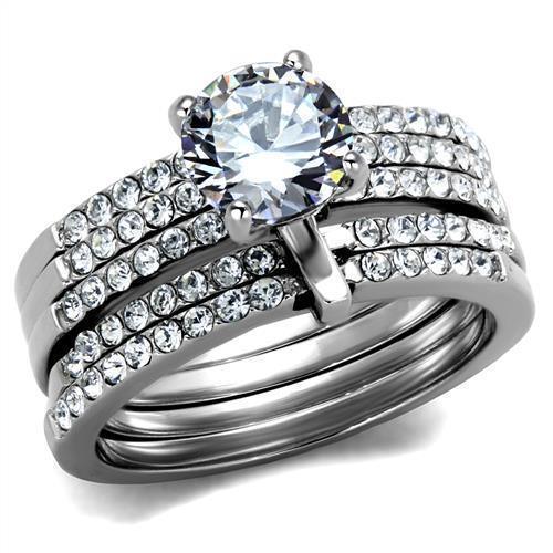 Anillo de Compromiso Boda y Matrimonio con Diamante Zirconia Para Mujeres Color Plata Munich - Jewelry Store by Erik Rayo