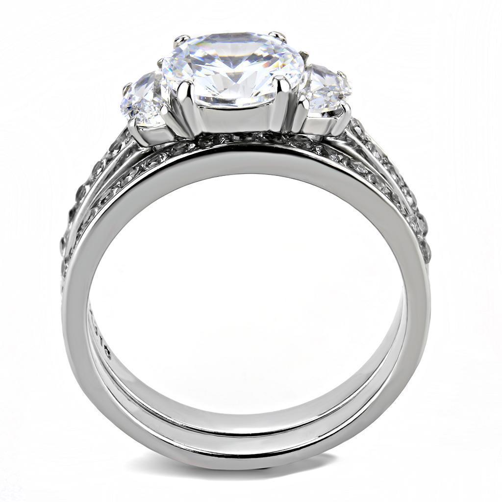 Anillo de Compromiso Boda y Matrimonio con Diamante Zirconia Para Mujeres Color Plata Sarno - Jewelry Store by Erik Rayo