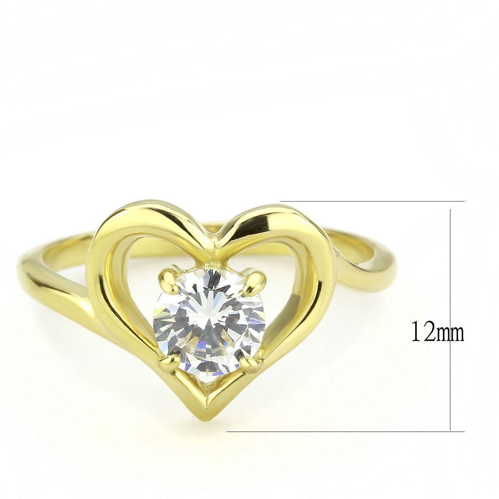 Anillo de Compromiso Boda y Matrimonio con Diamante Zirconia Para Mujeres Corazon de Oro - Jewelry Store by Erik Rayo