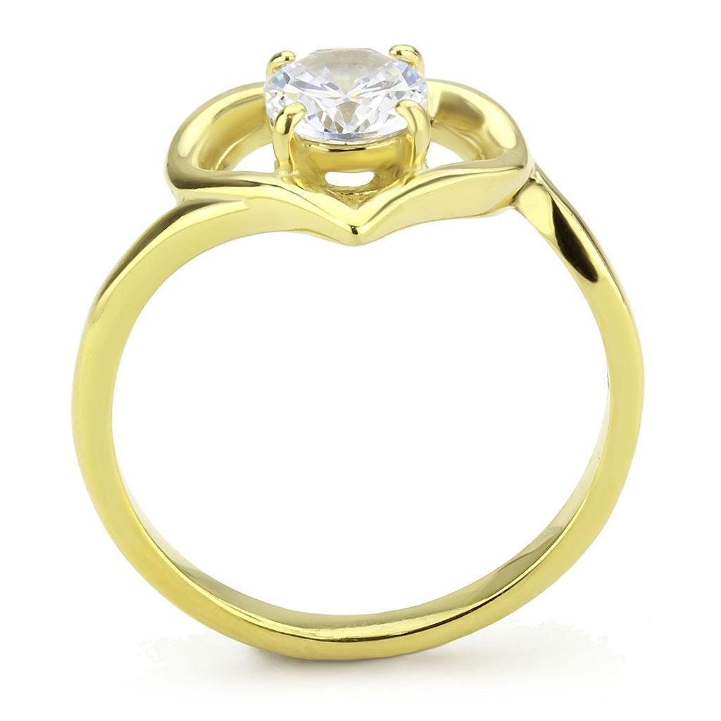 Anillo de Compromiso Boda y Matrimonio con Diamante Zirconia Para Mujeres Corazon de Oro - Jewelry Store by Erik Rayo