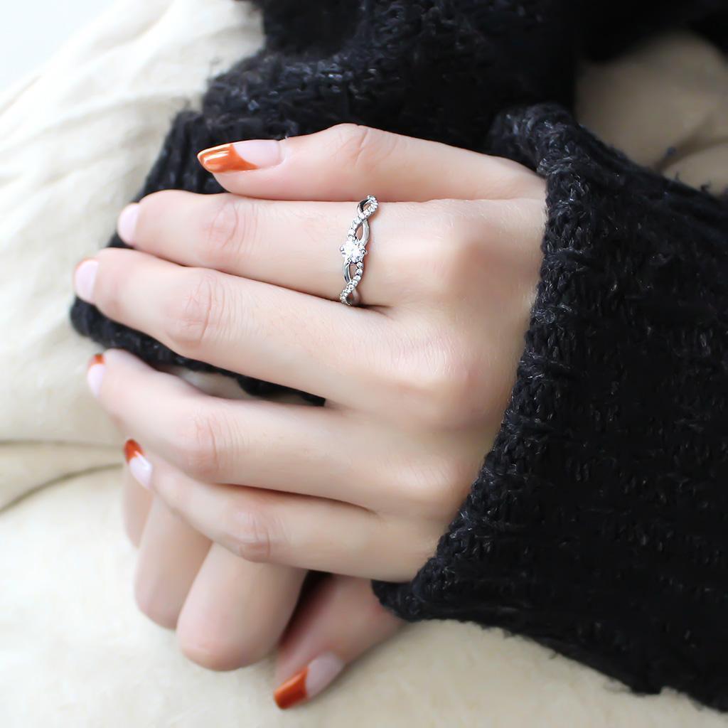 Anillo de Compromiso Boda y Matrimonio con Diamante Zirconia Para Mujeres Redondo Ondulado - Jewelry Store by Erik Rayo