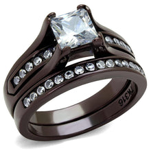 Load image into Gallery viewer, Anillos Para Mujer Color Cafe de 316L Acero Inoxidable con Diamante Zirconia Cubica Abruzzi - Jewelry Store by Erik Rayo
