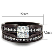 Load image into Gallery viewer, Anillos Para Mujer Color Cafe de 316L Acero Inoxidable con Diamante Zirconia Cubica Abruzzi - Jewelry Store by Erik Rayo
