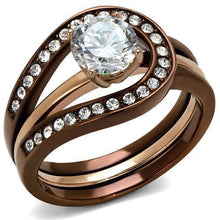 Load image into Gallery viewer, Anillos Para Mujer Color Cafe de 316L Acero Inoxidable con Diamante Zirconia Cubica Forza - Jewelry Store by Erik Rayo
