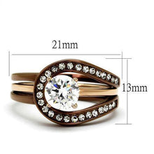 Load image into Gallery viewer, Anillos Para Mujer Color Cafe de 316L Acero Inoxidable con Diamante Zirconia Cubica Forza - Jewelry Store by Erik Rayo
