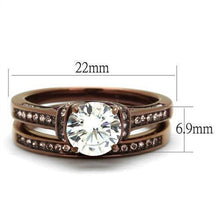 Load image into Gallery viewer, Anillos Para Mujer Color Cafe de 316L Acero Inoxidable con Diamante Zirconia Cubica Potenza - Jewelry Store by Erik Rayo
