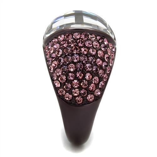 Anillos Para Mujer Color Cafe de 316L Acero Inoxidable con Diamante Zirconia Cubica Sulmona - Jewelry Store by Erik Rayo