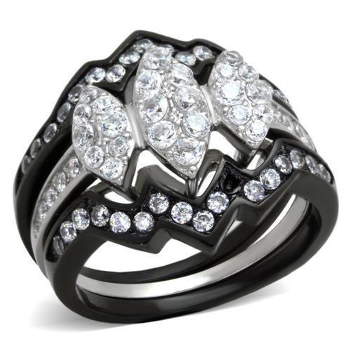 Anillos Para Mujer Color Negro de 316L Acero Inoxidable con Diamante Zirconia Cubica Bressanone - Jewelry Store by Erik Rayo
