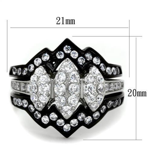 Anillos Para Mujer Color Negro de 316L Acero Inoxidable con Diamante Zirconia Cubica Bressanone - Jewelry Store by Erik Rayo