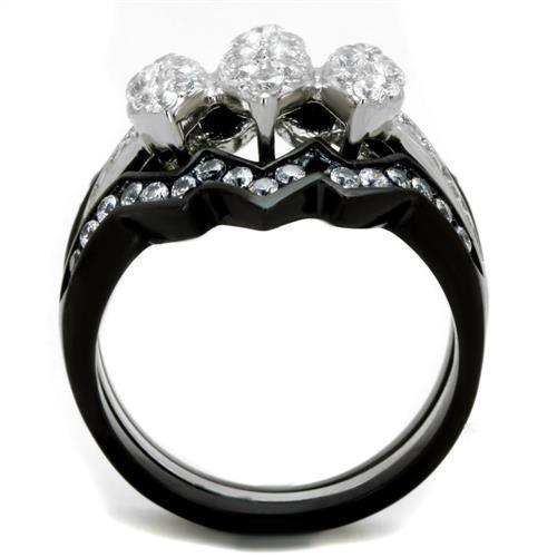 Anillos Para Mujer Color Negro de 316L Acero Inoxidable con Diamante Zirconia Cubica Bressanone - Jewelry Store by Erik Rayo