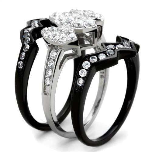 Anillos Para Mujer Color Negro de 316L Acero Inoxidable con Diamante Zirconia Cubica Bressanone - Jewelry Store by Erik Rayo