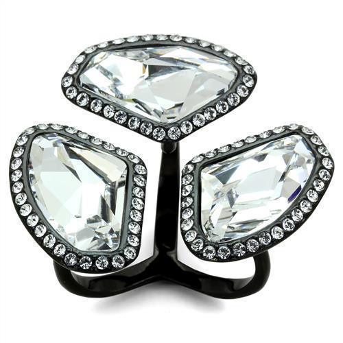 Anillos Para Mujer Color Negro de 316L Acero Inoxidable con Diamante Zirconia Cubica Claudette - Jewelry Store by Erik Rayo