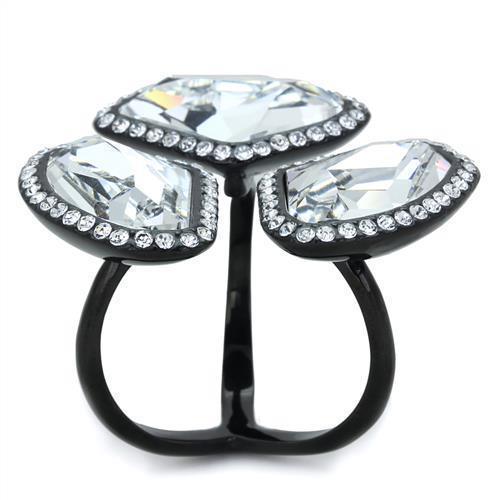 Anillos Para Mujer Color Negro de 316L Acero Inoxidable con Diamante Zirconia Cubica Claudette - Jewelry Store by Erik Rayo