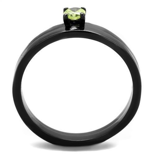 Anillos Para Mujer Color Negro de 316L Acero Inoxidable con Diamante Zirconia Cubica Color Verde Manzana Sarah - Jewelry Store by Erik Rayo
