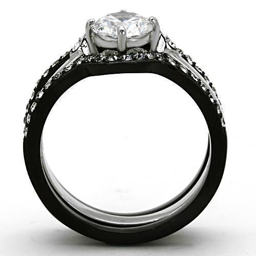 Anillos Para Mujer Color Negro de 316L Acero Inoxidable con Diamante Zirconia Cubica Frosinone - Jewelry Store by Erik Rayo