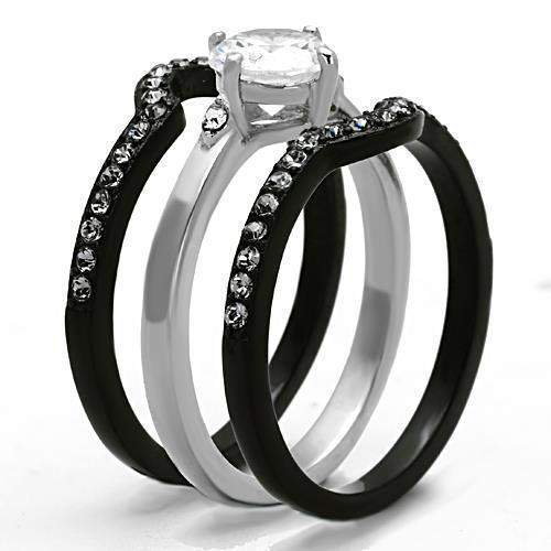 Anillos Para Mujer Color Negro de 316L Acero Inoxidable con Diamante Zirconia Cubica Frosinone - Jewelry Store by Erik Rayo