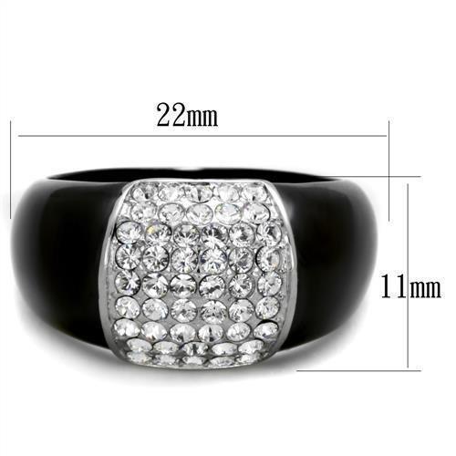 Anillos Para Mujer Color Negro de 316L Acero Inoxidable con Diamante Zirconia Cubica Grosseto - Jewelry Store by Erik Rayo