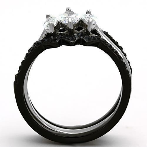 Anillos Para Mujer Color Negro de 316L Acero Inoxidable con Diamante Zirconia Cubica Latina - Jewelry Store by Erik Rayo