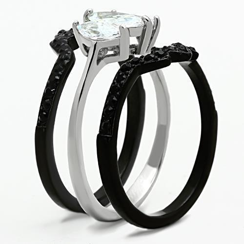 Anillos Para Mujer Color Negro de 316L Acero Inoxidable con Diamante Zirconia Cubica Latina - Jewelry Store by Erik Rayo