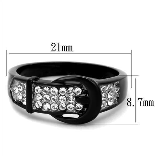 Anillos Para Mujer Color Negro de 316L Acero Inoxidable con Diamante Zirconia Cubica Merano - Jewelry Store by Erik Rayo