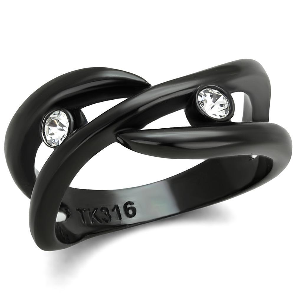 Anillos Para Mujer Color Negro de 316L Acero Inoxidable con Diamante Zirconia Cubica Miriam - Jewelry Store by Erik Rayo