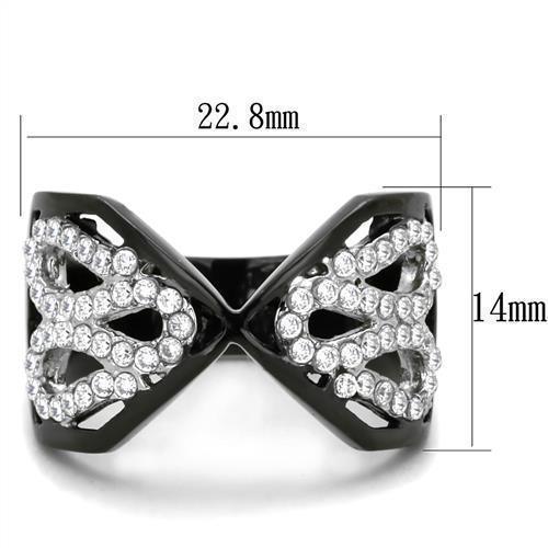 Anillos Para Mujer Color Negro de 316L Acero Inoxidable con Diamante Zirconia Cubica Montagnana - Jewelry Store by Erik Rayo