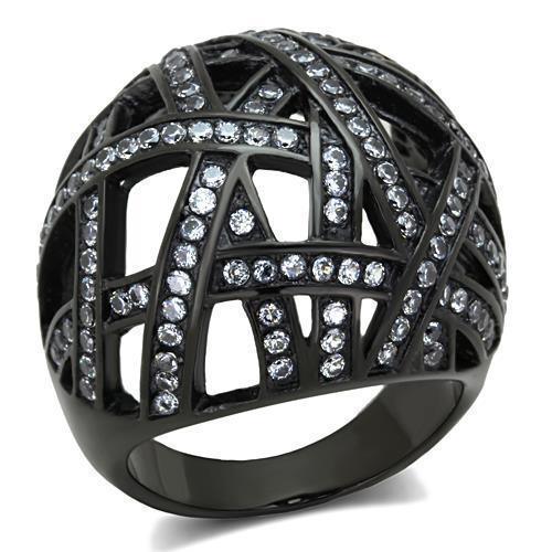 Anillos Para Mujer Color Negro de 316L Acero Inoxidable con Diamante Zirconia Cubica Orvieto - Jewelry Store by Erik Rayo