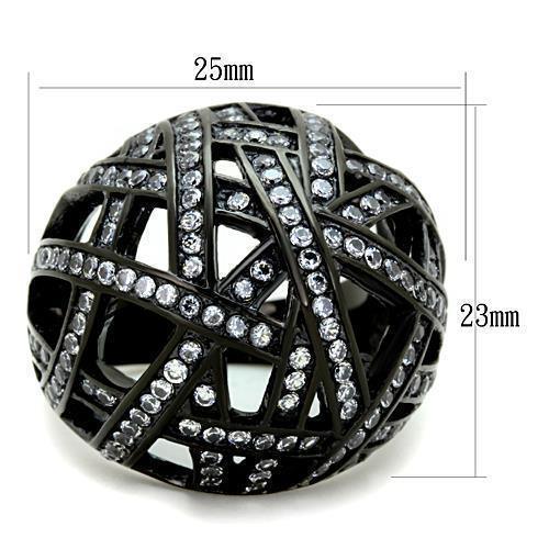 Anillos Para Mujer Color Negro de 316L Acero Inoxidable con Diamante Zirconia Cubica Orvieto - Jewelry Store by Erik Rayo