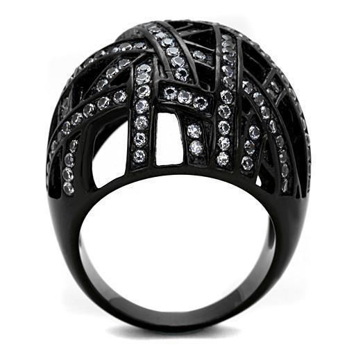 Anillos Para Mujer Color Negro de 316L Acero Inoxidable con Diamante Zirconia Cubica Orvieto - Jewelry Store by Erik Rayo